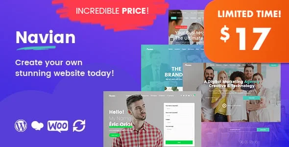 Navian - Multi-Purpose Responsive WordPress Theme — homepage layout
