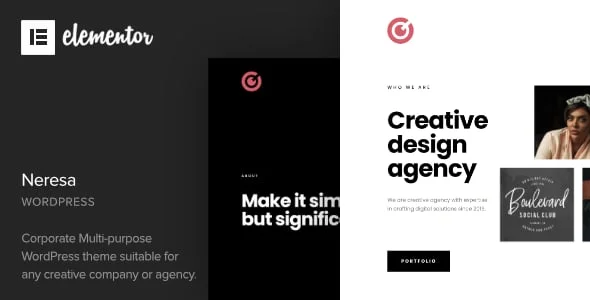 Neresa - Elementor WordPress Theme — homepage layout