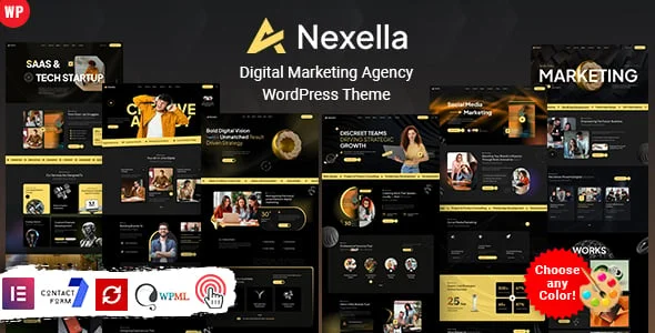 Nexella - Digital Marketing WordPress — homepage layout