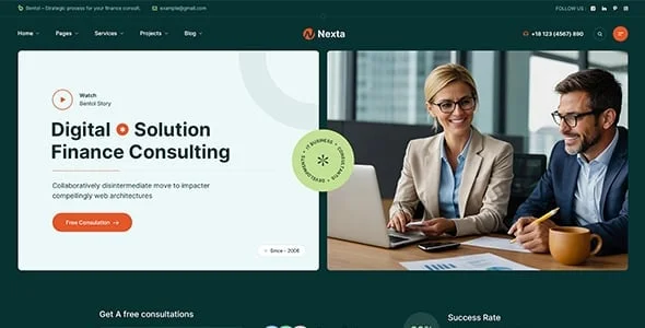 Nexta - Business Consulting Wordpress Theme — design detail view