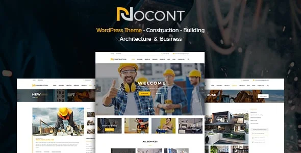 Nocont - Construction & Building WordPress Theme — homepage layout