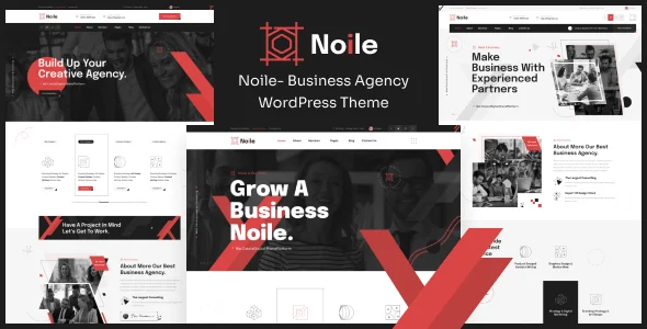 Noile - Business Agency WordPress Theme — homepage layout