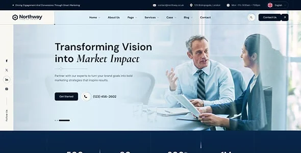 Northway - Business Consulting WordPress Theme — interior page design