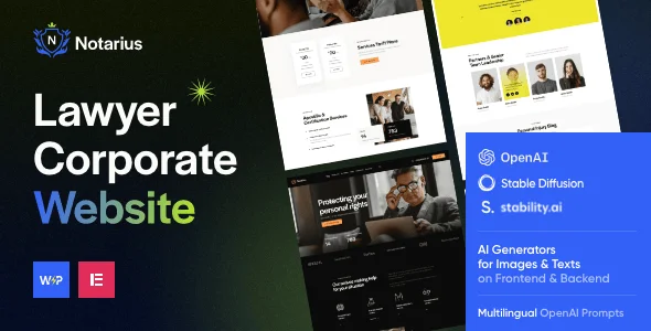 Notarius -  Lawyer Legal Advisor WordPress Theme — homepage layout