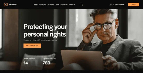 Notarius -  Lawyer Legal Advisor WordPress Theme — interior page design