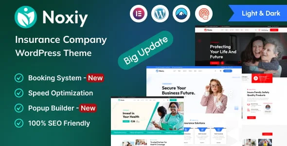 Noxiy - Insurance Company WordPress Theme — homepage layout