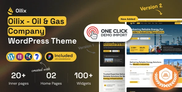 Oilix - Oil & Gas Company WordPress Theme — homepage layout