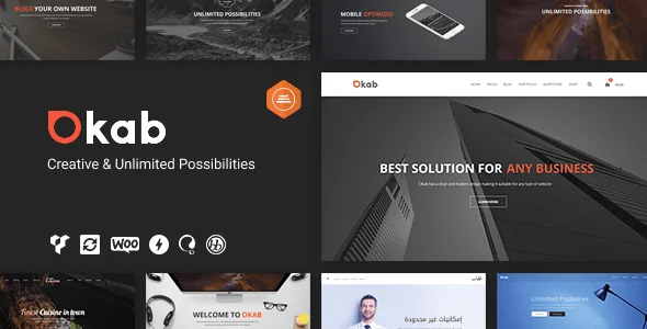 Okab - Responsive Multi-Purpose WordPress Theme + RTL — homepage layout