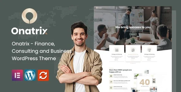Onatrix - Finance, Consulting and Business WordPress Theme — homepage layout