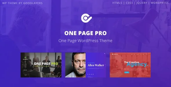 One Page Pro - Multipurpose WordPress — homepage layout