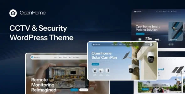 Openhome - CCTV & Security WordPress Theme — homepage layout