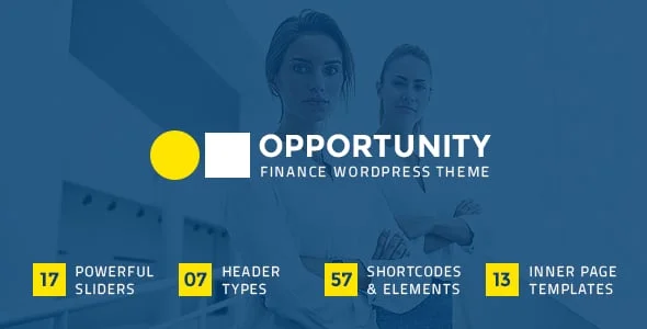 Opportunity - Finance WordPress Theme — homepage layout