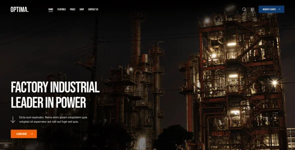 Optima | Steel Factory & Industrial Plant WordPress Theme — interior page design
