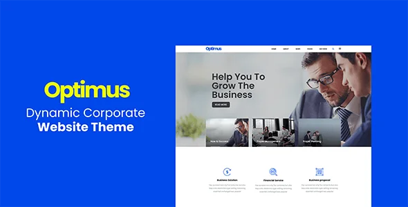 Optimus - Multi-Purpose Business WP Theme — homepage layout