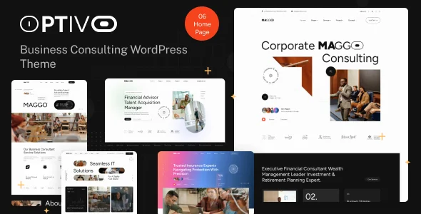 Optivo - Business Consulting WordPress Theme WordPress theme homepage layout for a accounting business website
