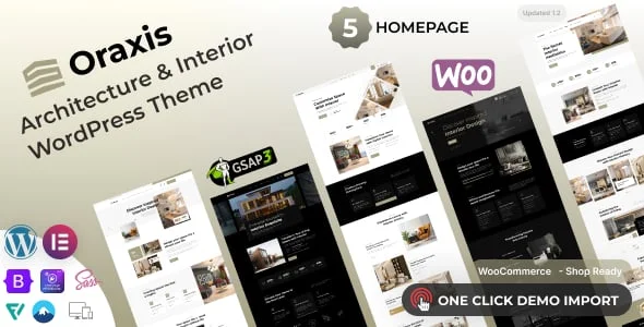 Oraxis - Architecture and Interior Design WordPress Theme — homepage layout