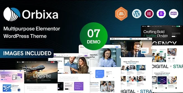 Orbixa – Multi-Industry WordPress Theme for Modern Businesses — homepage layout