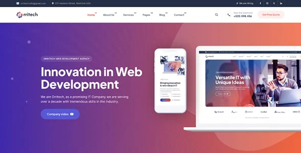Orritech - IT Solutions & Services WordPress Theme — interior page design