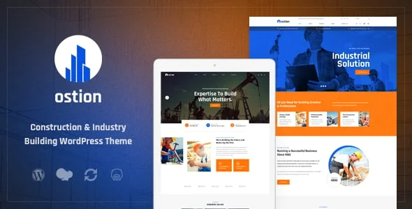 Ostion - Construction & Industry Building Company WordPress Theme — homepage layout