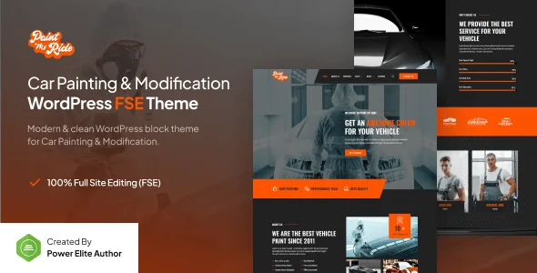 PaintMyRide – Car Painting & Modification Gutenverse FSE WordPress Block Theme — homepage layout