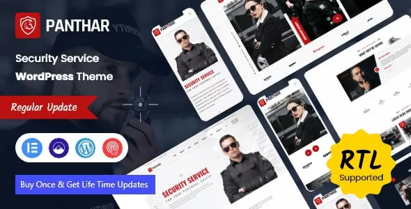 Panthar - Private Security & CCTV Service WordPress Theme + RTL — homepage layout