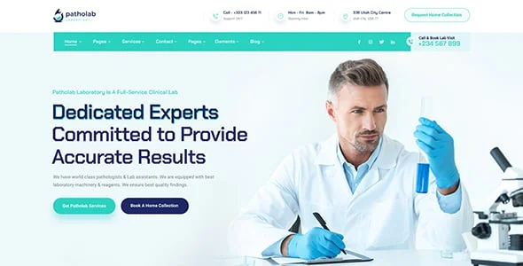 Patholab - Laboratory & Science Research WordPress Theme — interior page design