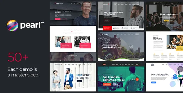 Pearl - Corporate Business WordPress Theme — homepage layout