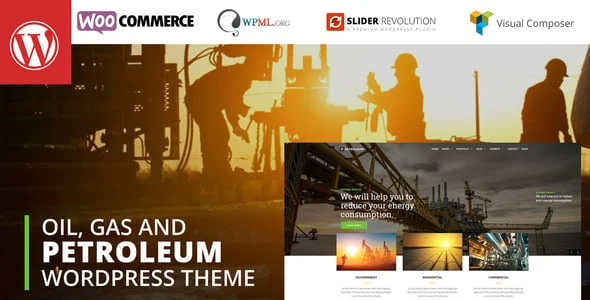 Petroleum - Oil and Gas Industrial WordPress theme — homepage layout