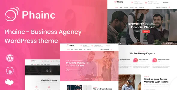 Phainc - Business Agency WordPress Theme — homepage layout