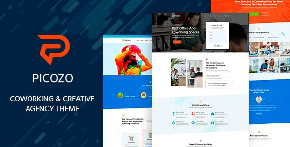 Picozo - Coworking and Office Space WordPress Theme — homepage layout
