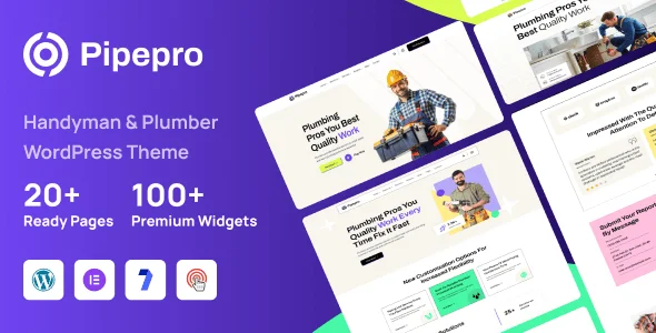 Pipepro - Handyman & Plumber WordPress Theme — homepage layout