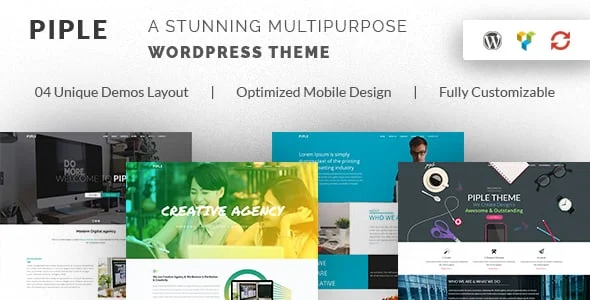 Piple - Creative Multipurpose WordPress Theme — homepage layout
