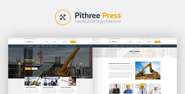 Pithree – Construction & Building WordPress Theme — homepage layout