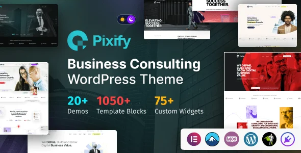 Pixify - Business Consulting WordPress Theme — homepage layout