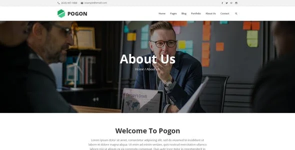 Pogon - Business and Finance Corporate WordPress Theme — design detail view