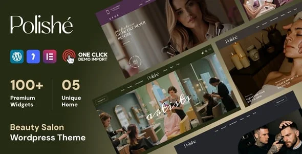 Polishé - Beauty Salon WordPress Theme — homepage layout