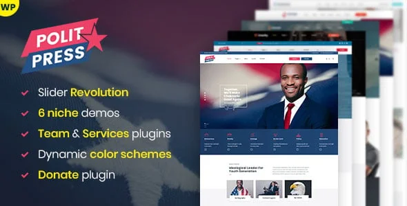 Politpress - Multipurpose Political WordPress theme — homepage layout