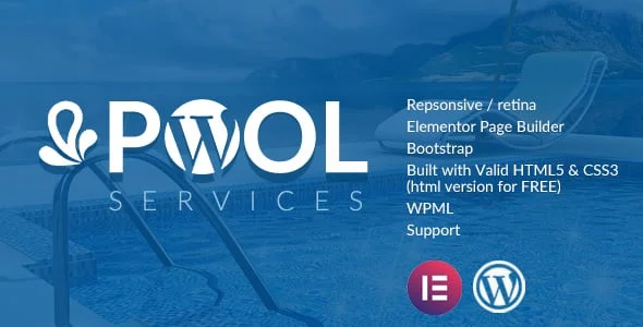 Pool Services WordPress Theme + RTL — homepage layout