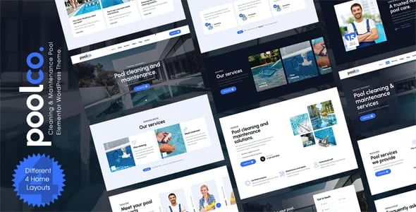 Poolco - Pool Cleaning & Maintenance Elementor WordPress Theme — homepage layout