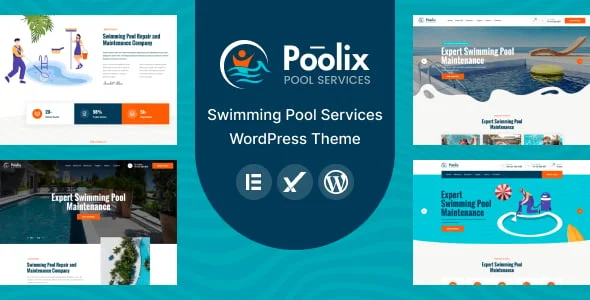Poolix - Pool Cleaning & Renovation WordPress Theme — homepage layout