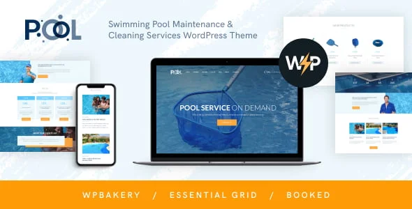 PoolServices - Swimming Pool Maintenance WordPress Theme — homepage layout