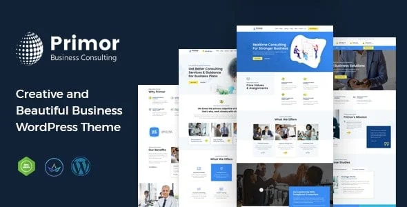 Primor - Business Consulting WordPress Theme — homepage layout