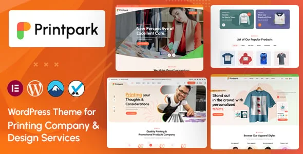 PrintPark - Printing Company & Design Services WordPress Theme — homepage layout