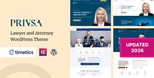 Privsa - Attorney and Lawyer WordPress Theme — homepage layout