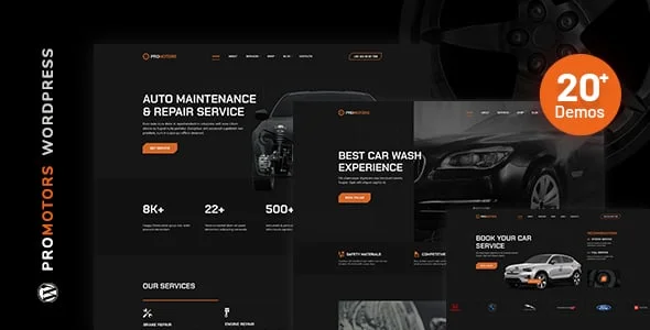 ProMotors - Car Service and Detailing WordPress Theme — homepage layout