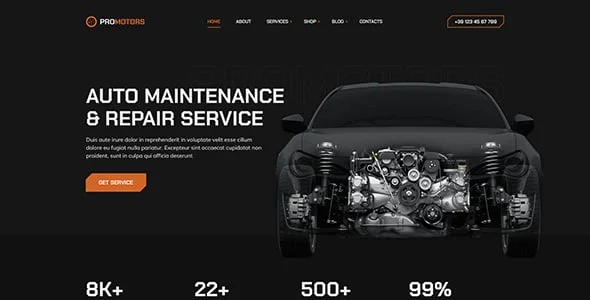 ProMotors - Car Service and Detailing WordPress Theme — blog and article listing