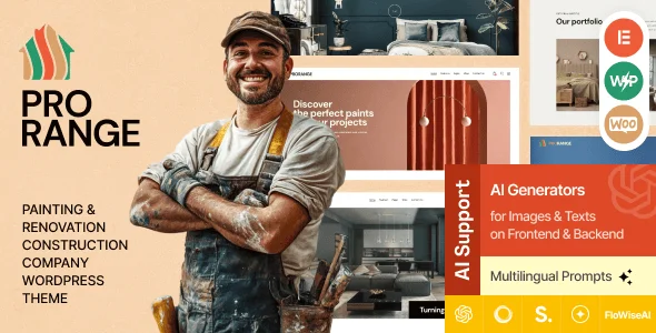ProRange | Painting & Renovation Construction WordPress Theme — homepage layout