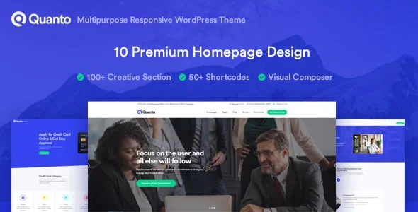 Quanto - Business Responsive WordPress Theme — homepage layout