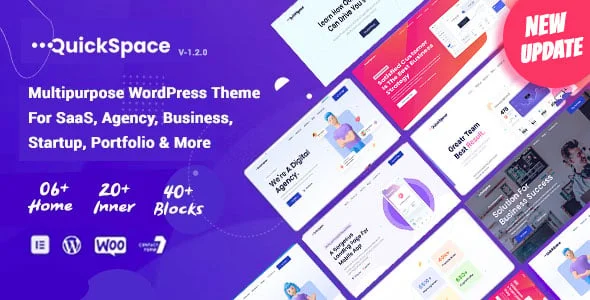 QuickSpace - Multipurpose WordPress Theme for SaaS Agency — homepage layout