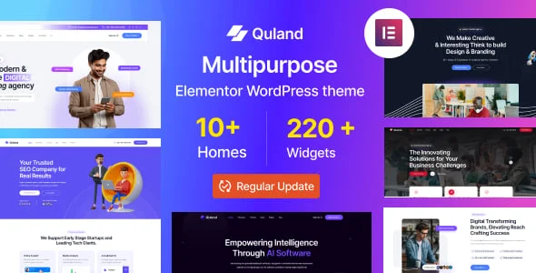 Quland - Landing Page Elementor WordPress Theme — homepage layout